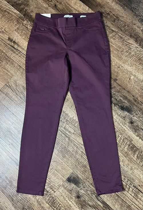 Nine West Pants - Nine West NWT Hedi Skinny Pull on Stretch Everyday Pants Deep Plum - Size 10